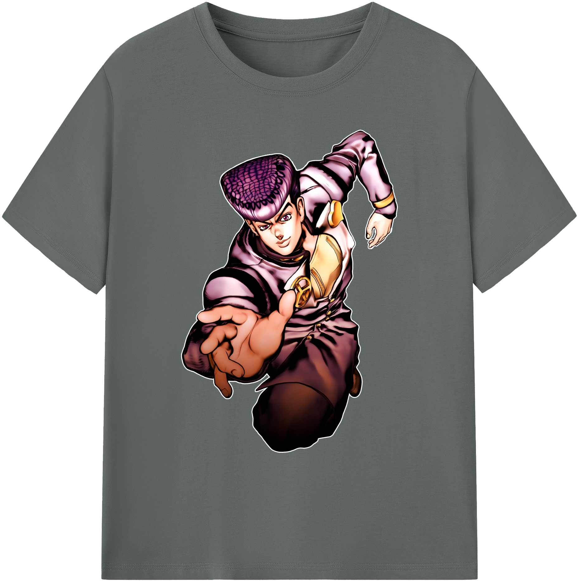 （画像用） ジョジョの奇妙な冒険 ひがしかた じょうすけ JoJo's Bizarre Adventure Higashikata Josuke 綿100％ メンズ半袖Tシャツ｜肌触りやわらか＆通気性